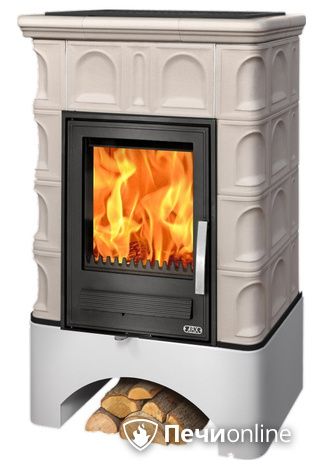 Печь-камин ABX Britania L, белый цоколь, перламутр в Горно-Алтайске